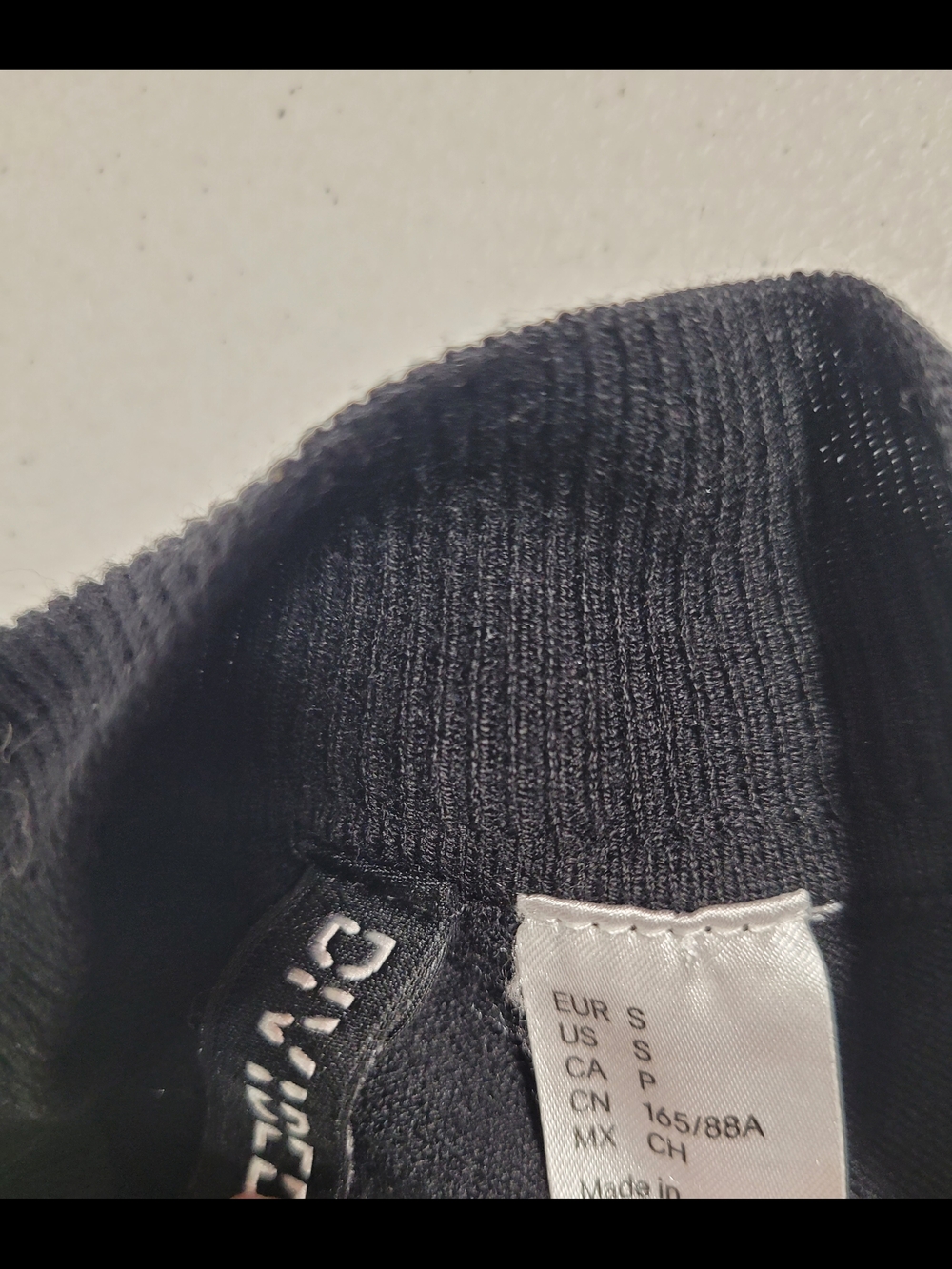H&M Women's Black Turtleneck Sweater with White Sleeve Stripe - Picture 2 of 3